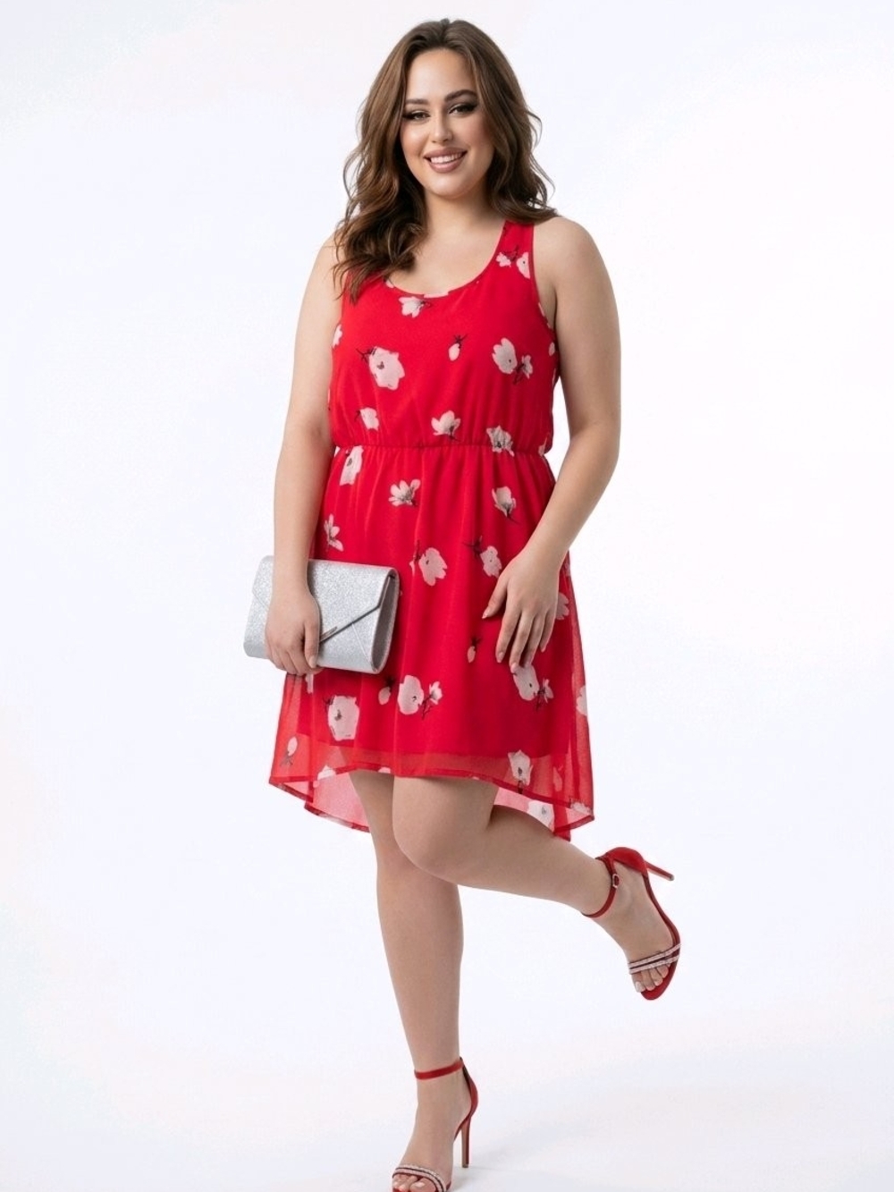 Eclipse Red Floral Tank Dress